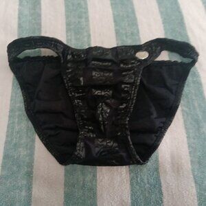 (*) VINTAGE MODUS VIVENDI BLACK LOGO LOW-CUT SWIM BIKINI, SIZE "S" (Pre-Owned)